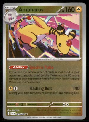 Pokemon Chaos Rising 029/086 Ampharos Reverse Holo