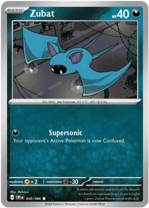 Zubat 049/086 ME04: Chaos Rising Reverse Holofoil Pokémon TCG